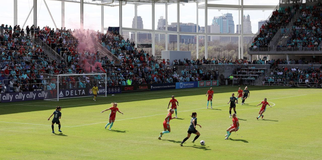A match between the Portland Thorns FC and the Kansas City Current at CPKC Stadium.
